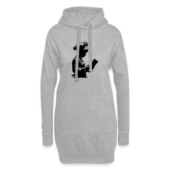 Portrait de Silhouette de chef stagiaire et de boulanger amateur - Sweat-shirt à capuche long Femme - gris chiné - Devant