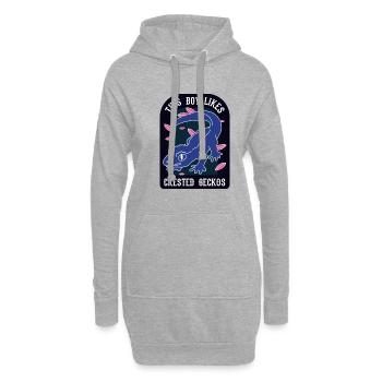 Geckos huppés, oiseaux sauvages, mignon lézard - Sweat-shirt à capuche long Femme - gris chiné - Devant