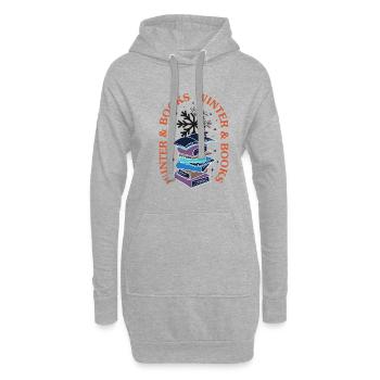 La saison hivernale et la lecture de livres Cozy - Sweat-shirt à capuche long Femme - gris chiné - Devant