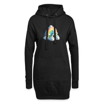 Arc-en-ciel avec maison - Sweat-shirt à capuche long Femme - noir - Devant