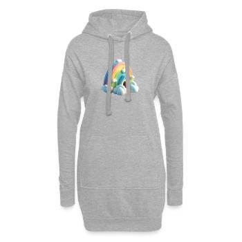 Arc-en-ciel avec maison - Sweat-shirt à capuche long Femme - gris chiné - Devant