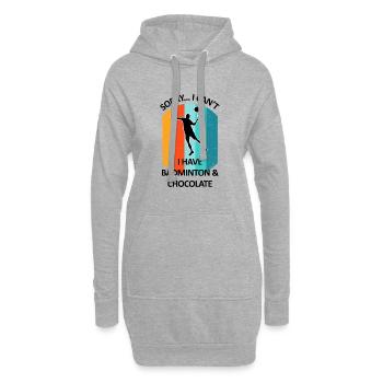 Badminton Badminton Badminton Player Chocolat - Sweat-shirt à capuche long Femme - gris chiné - Devant