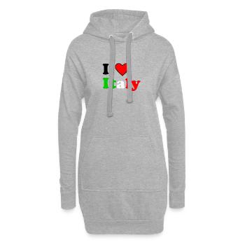 J’aime l’Italie - Sweat-shirt à capuche long Femme - gris chiné - Devant