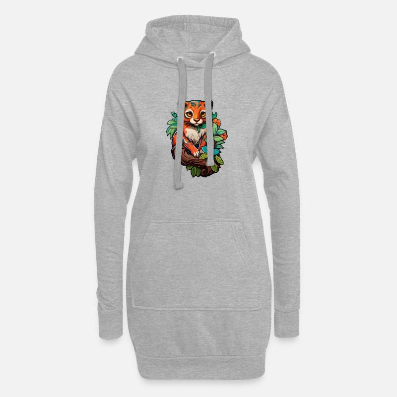 Viney Samtkralle - Hoodie-Kleid - Grau meliert