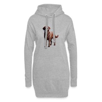 Labrador Hund - Hoodie-Kleid - Grau meliert - Vorne