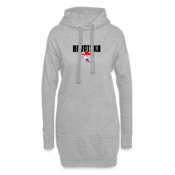 Carte hrvatska Croatie Drapeau croate - Sweat-shirt à capuche long Femme - gris chiné - Devant