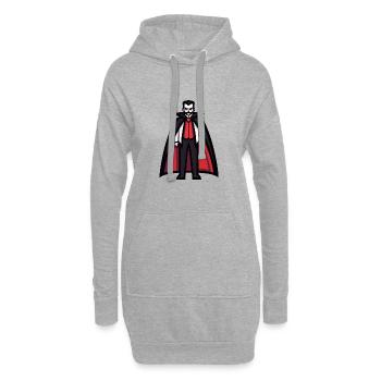 Bande dessinée vampire Halloween - Sweat-shirt à capuche long Femme - gris chiné - Devant