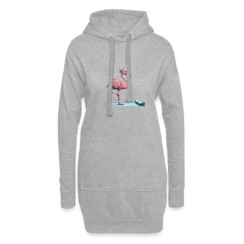 Yoga Flamingo Fitness Design pour les médias sociaux - Sweat-shirt à capuche long Femme - gris chiné - Devant