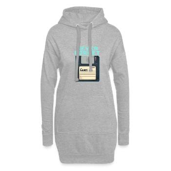 Never Forget Retro Floppy Disk Design - Hoodie-Kleid - Grau meliert - Vorne