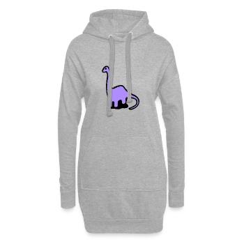 Brontosaurus Comic - Hoodie-Kleid - Grau meliert - Vorne