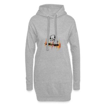 Stick figure DJ - Musicwaves - Sweat-shirt à capuche long Femme - gris chiné - Devant