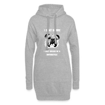 Bulldog... ein wahrer Freund - Hoodie-Kleid - Grau meliert - Vorne