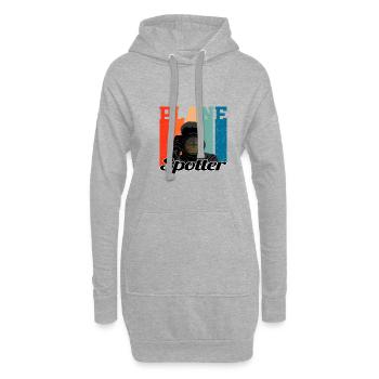 Plane Spotter Camera - Vintage Geschenk Flugzeug - Hoodie-Kleid - Grau meliert - Vorne