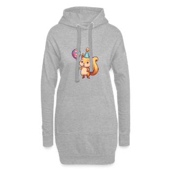 Bande dessinée d’anniversaire d’écureuil - Sweat-shirt à capuche long Femme - gris chiné - Devant