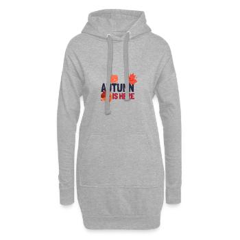 Der Herbst ist da - Hoodie-Kleid - Grau meliert - Vorne