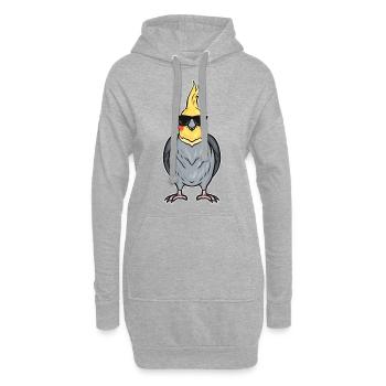Calopsitte - Sweat-shirt à capuche long Femme - gris chiné - Devant