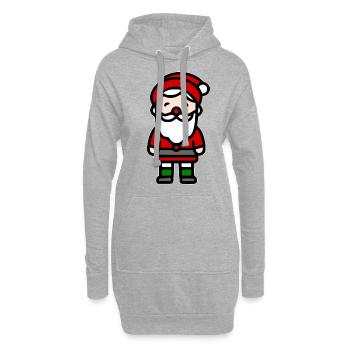 Weihnachtsmann - Hoodie-Kleid - Grau meliert - Vorne