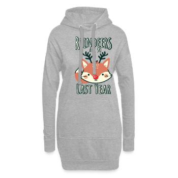 Fuchs Weihnachten Fun Spruch - Hoodie-Kleid - Grau meliert - Vorne
