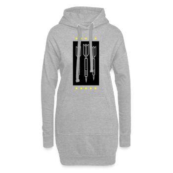 Darts Team Dartpfeile Symbol - Hoodie-Kleid - Grau meliert - Vorne