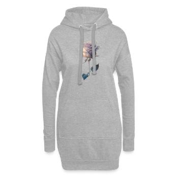 Bunte Rose in Aquarell - Hoodie-Kleid - Grau meliert - Vorne