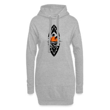 Surf toute la journée - Plage - Planche de surf - Coucher de soleil - Sweat-shirt à capuche long Femme - gris chiné - Devant