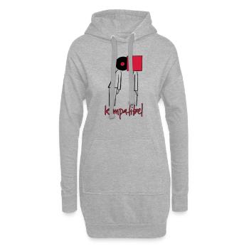 Vinyl Sammler Liebe - Hoodie-Kleid - Grau meliert - Vorne