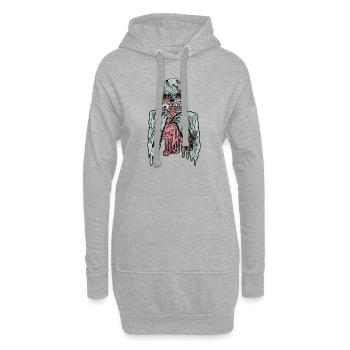 Scary Cannibal Zombies - Hoodie Dress - heather grey - Front