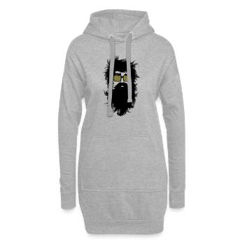 Men With Beards & Glasses - Hoodie Dress - heather grey - Front