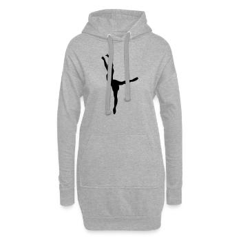 Vektor Balletttänzer Silhouette - Hoodie-Kleid - Grau meliert - Vorne