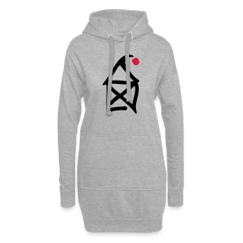 Haus vom Nikolaus - Hoodie-Kleid - Grau meliert - Vorne