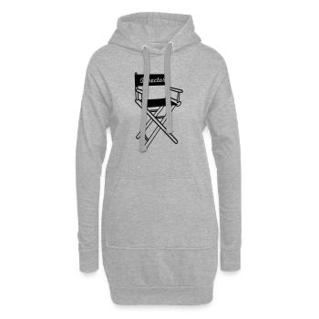 director_3 - Sweat-shirt à capuche long Femme - gris chiné - Devant
