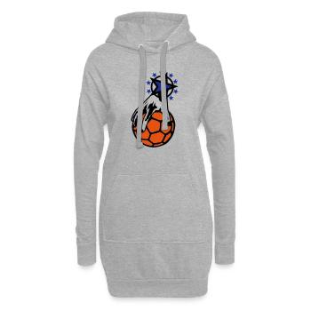 handball main hand mano prise ballon - Sweat-shirt à capuche long Femme - gris chiné - Devant
