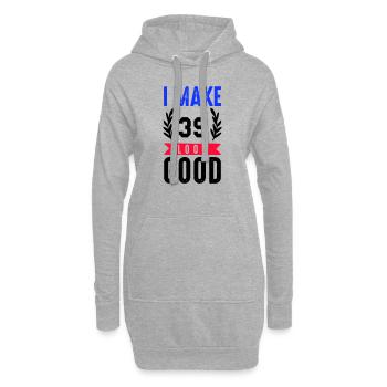look good 39 - Hoodie-Kleid - Grau meliert - Vorne