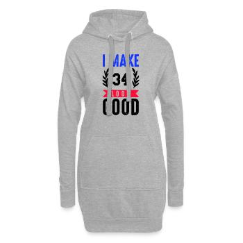 look good 34 - Hoodie-Kleid - Grau meliert - Vorne