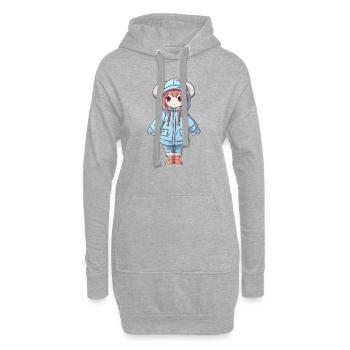 Magical Happiness - The Cute Anime Girl - Sweat-shirt à capuche long Femme - gris chiné - Devant