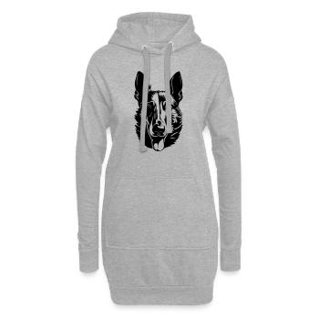 Belgischer Schäferhund - Hoodie-Kleid - Grau meliert - Vorne