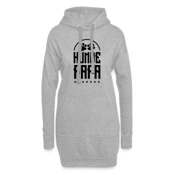 Chiens papa - Sweat-shirt à capuche long Femme - gris chiné - Devant