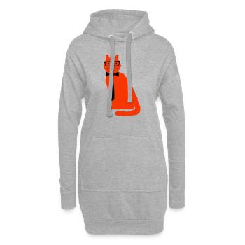 Smart Nerd Cat Lunettes à monture de corne Lunettes Geek Tie - Sweat-shirt à capuche long Femme - gris chiné - Devant