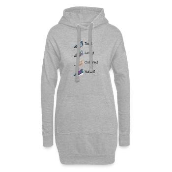 Die vier Taubenfreunde - Pigeon Friends - Hoodie-Kleid - Grau meliert - Vorne