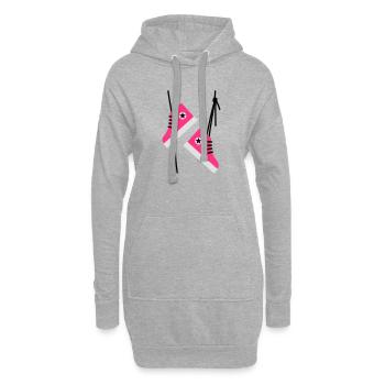 Mandrins - Sweat-shirt à capuche long Femme - gris chiné - Devant