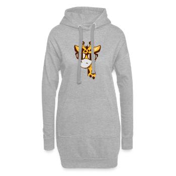 Giraffe mit einer coolen Sonnenbrille - Hoodie-Kleid - Grau meliert - Vorne