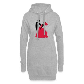 Mariage, Mariée, Le marié - Sweat-shirt à capuche long Femme - gris chiné - Devant