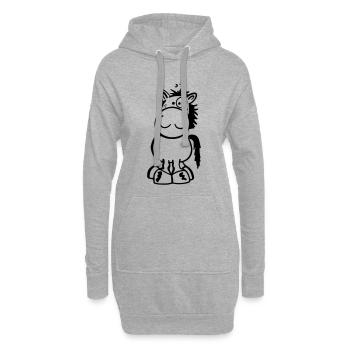 Petit Cheval - Sweat-shirt à capuche long Femme - gris chiné - Devant