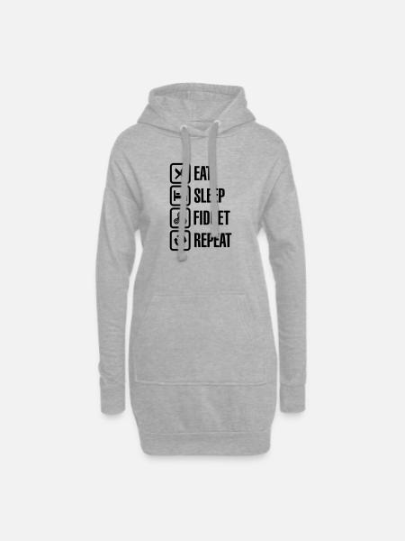 Eat Sleep Fidget Repeat - Fidget Spinner - Hoodie Dress - heather grey