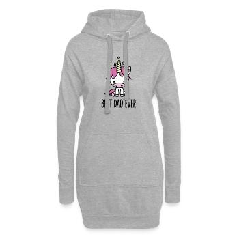 Best dad ever - cute unicorn - Sweat-shirt à capuche long Femme - gris chiné - Devant