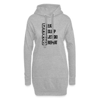 Eat Sleep Jet Ski Repeat Jet Jet Water Vélos - Sweat-shirt à capuche long Femme - gris chiné - Devant