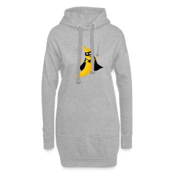 Banana Superheld - Hoodie-Kleid - Grau meliert - Vorne