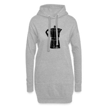 Café – Mais d’abord le café - Sweat-shirt à capuche long Femme - gris chiné - Devant
