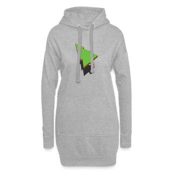 3d Weihnachtsbaum - Hoodie-Kleid - Grau meliert - Vorne