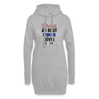 Giroud au bout de mes rêves - Sweat-shirt à capuche long Femme - gris chiné - Devant